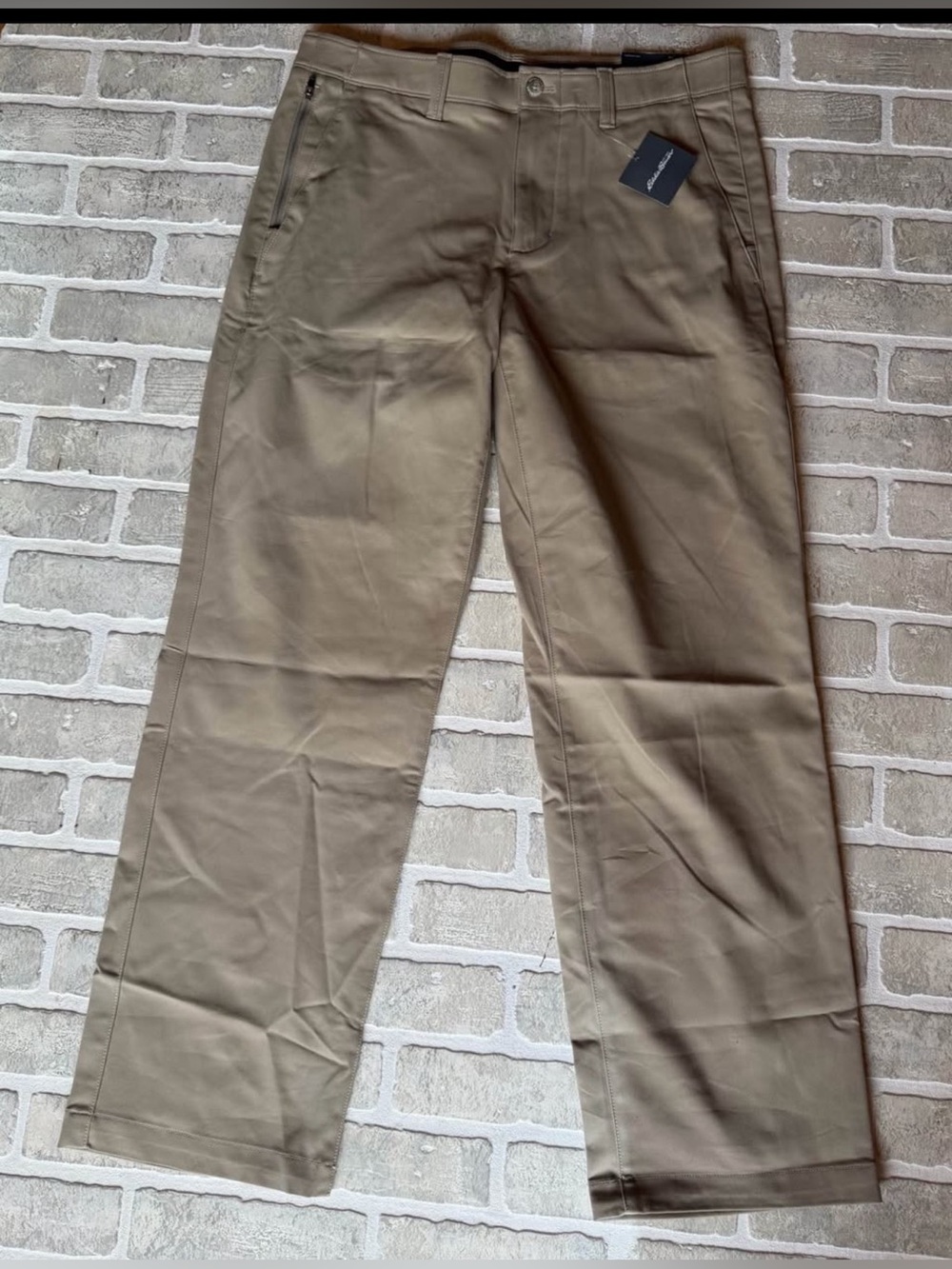 Eddie Bauer Men's Bundle Of Three Pairs Sports Flex Chino Pants 2-Khaki 1-Black